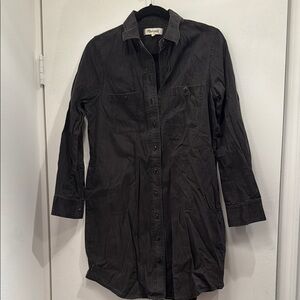 Madewell Black Denim Shirt Dress